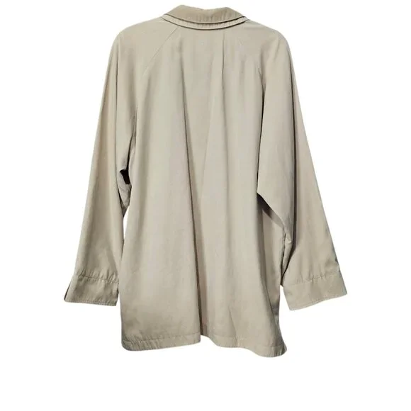 London Fog New Sueded Microfiber Vintage Water Resistant Tan Trench Coat